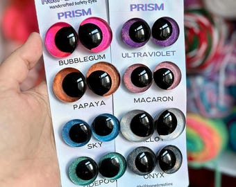 Full Set Holographic Safety Eyes for Plushies & Stuffed Animals - 25mm and 30mm Prism Ready to Ship - High Quality Handpainted Kawaii Eyes