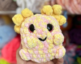 Chunky and Bright Handmade Crochet Axolotl Plush - Ready to Ship