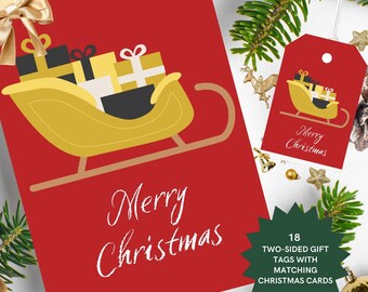 Ausdruckbare Weihnachten Geschenkanhänger & Karten Set (Digitaler Download)