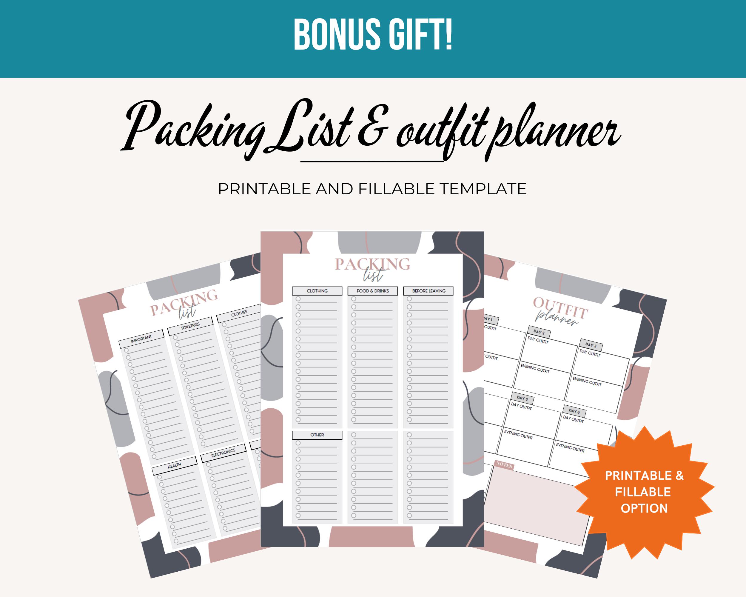Google Sheets Packing List Template: Trip Checklist (digital Download ...