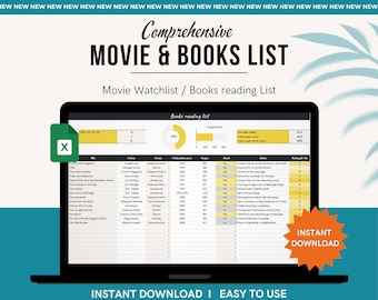 Movie & Book Tracker: Leseliste Google Sheets Vorlage (Digital)