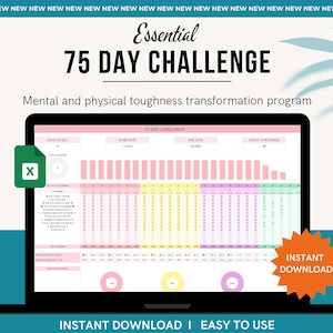 75 Day Challenge Tracker 75 Day Challenge 75 Soft Challenge 75 Sheets Google Sheets Spreadsheet 75 Soft Challenge 75 Day Tracker Floral