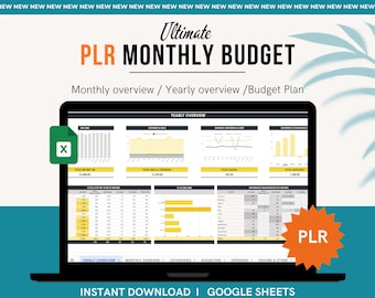 PLR Monatlicher Budgetplaner: Google Sheets Vorlage (Digitaler Download)