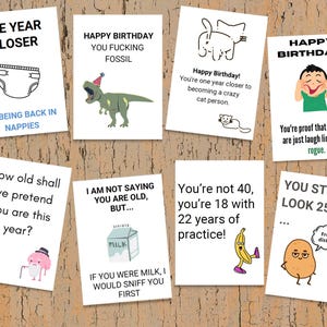 Geburtstagskarten Bundle Lustige Geburtstagskarte Digitaler Download Druckbare Geburtstag Lustige Karte Druckbare Karte Alles Gute zum Geburtstagkarten für Freunde