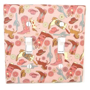 Pink Western Nursery Decor Light Switch Cover Plate Cowgirl Wall Art Unique Gift for Baby Girls Bedroom Horse Cowboy Boot image 5