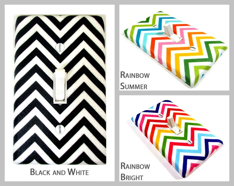 Chevron Home Decor Light Switch Cover Plate Modern Nursery Etsy