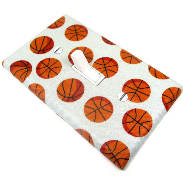 Basketball Light Switch Cover Plate Sports Bedroom Nursery Decor Team Coach Gift Switchplate Unique
