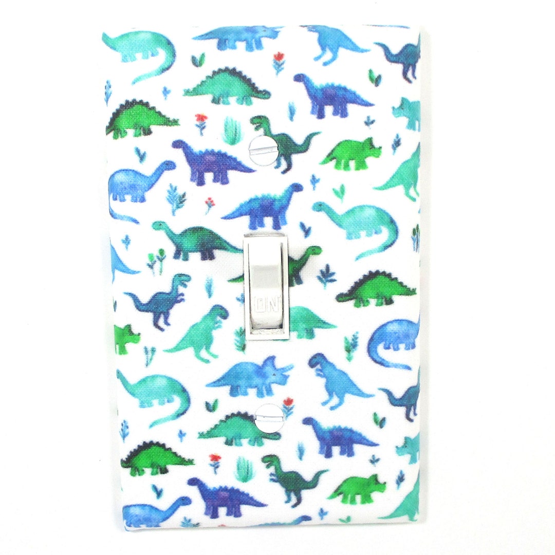 Blue and Green Dinosaurs Light Switch Cover Plate Dinosaur - Etsy
