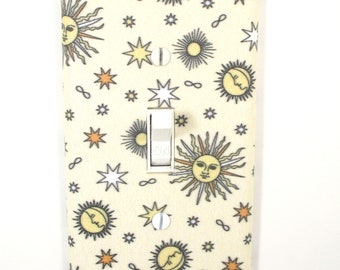 Sun Moon and Stars Light Switch Cover Plate Celestial Home Decor Astrology Astrological Gift Bathroom