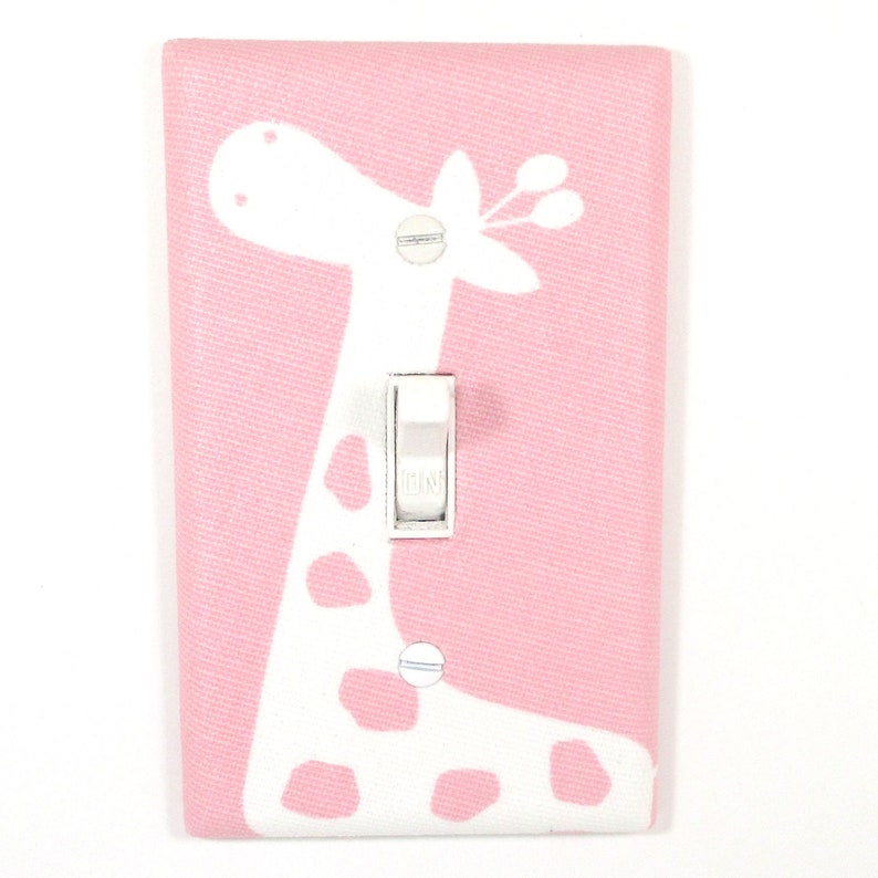 Light Pink Giraffe Nursery Decor Light Switch Cover Baby Girl Etsy