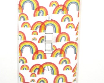 Boho Rainbow Bedroom Decor Wall Art Light Switch Cover Plate Baby Nursery Handmade Gift Housewarming Gifts