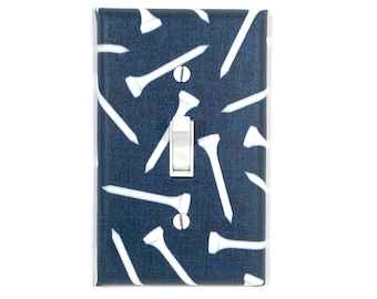 Navy Blue Golf Wall Art Light Switch Cover Plate Home Decor Gift For Dad Housewarming Gifts Bedroom Living Room Office