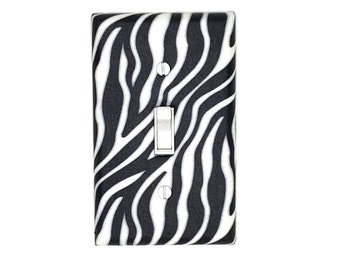 Zebra Print Safari Animal Wall Art Creative Wildlife Animal-Themed Decor Light Switch Cover Home Gift Unique Room Decor Stripes Animal Skin