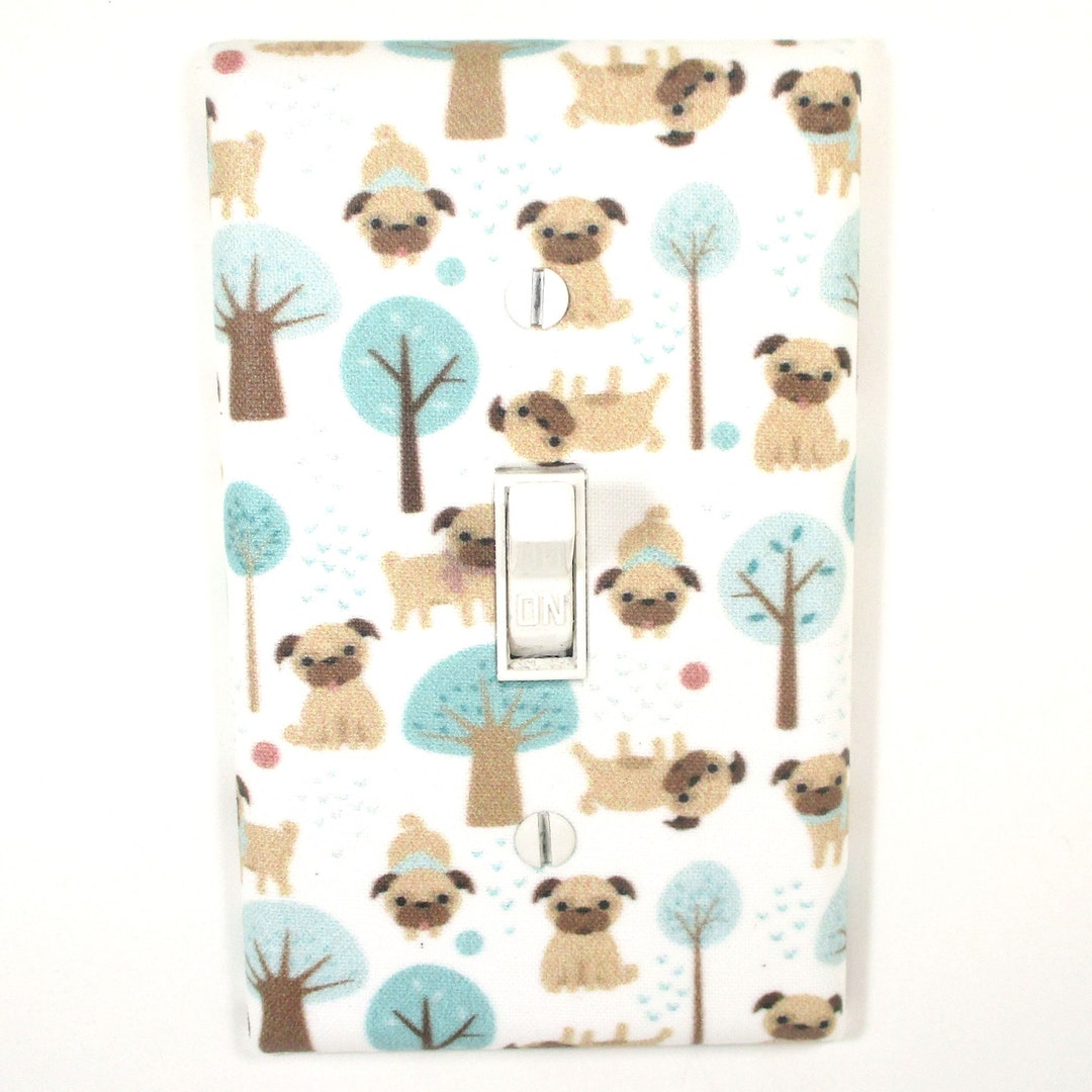 Cute Pug Dog Light Switch Cover Plate Pet Lover Home Decor Housewarming