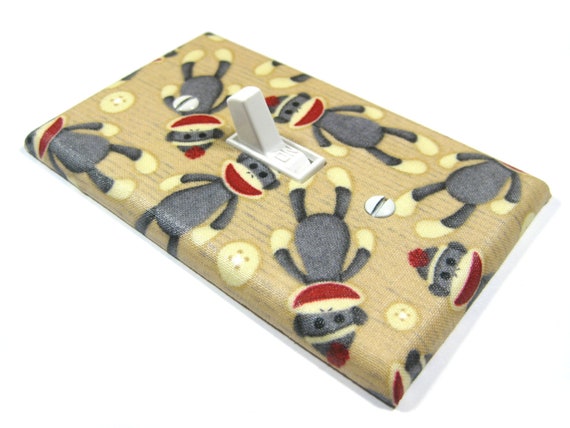 Items similar to Sock Monkey Nursery Decor Light Switch ...