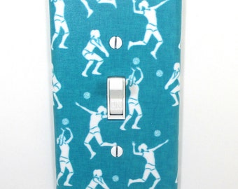 Teal Volleyball Light Switch Cover Plate Teen Girl Bedroom Decor Wall Art Handmade Gift