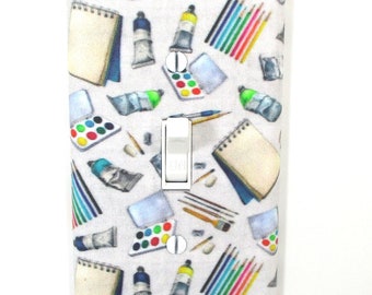 Paint Supplies Light Switch Cover Plate Gift for Artist Drawing Sketching Craft Room Decor Art Decoration