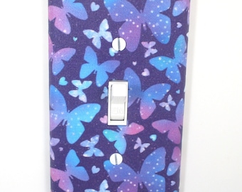 Blue and Purple Ombre Butterfly Light Switch Cover Plate Gradient Home Decor Girls Bedroom butterflies Gift