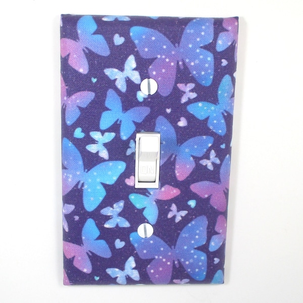 Blue and Purple Ombre Butterfly Light Switch Cover Plate Gradient Home Decor Girls Bedroom butterflies Gift