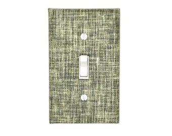 Sage Faux Linen Grunge Textured Wall Art Light Switch Cover Plate Home Gift for Home Decor Bedroom Office Housewarming Switchplate