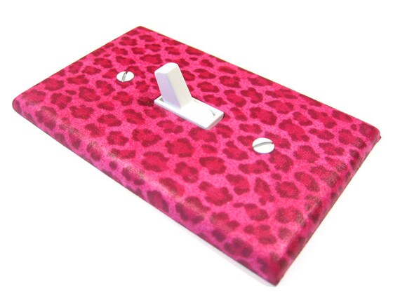 Light Switch Cover Plate Pink Leopard Spots Cheetah Print Teen Girls Bedroom Decor
