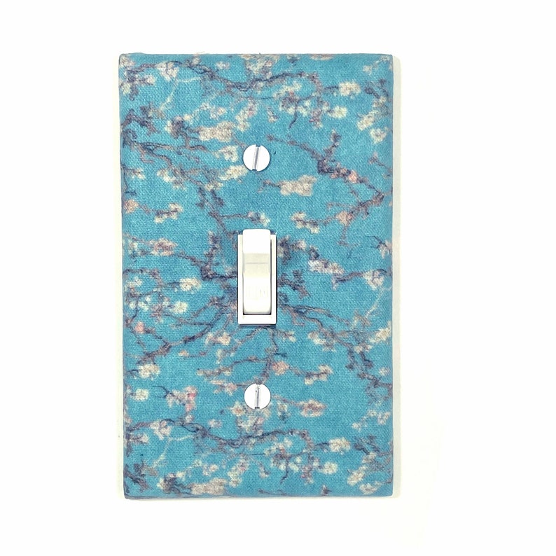 Vincent Van Gogh Almond Blossom Wall Art Light Switch Cover Home Decor Blue Flower Floral Handmade Gift Housewarming Gifts Nursery Decor image 1