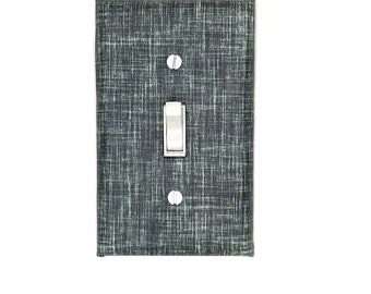 Forest Green Faux Linen Grunge Textured Wall Art Light Switch Cover Plate Home Gift for Home Decor Bedroom Office Housewarming Switchplate