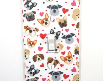 Dog Lover Gift Light Switch Cover Plate Handmade Home Decor Pug Miniature Schnauzer beagle