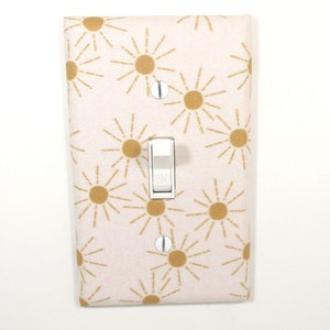 Boho Nursery Decor Neutral Mustard Sun Sunshine Light Switch Cover Plate Wall Art Decoration Handmade Baby Gift image 1