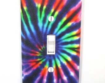 Rainbow Tie Dye Home Decor Light Switch Cover Plate Hippie Bedroom Decoration Housewarming Gift