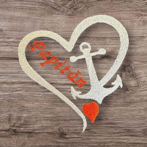 Heart with anchor daddy captain embroidery file embroidery farewell school kindergarten moon teacher student crawling shoes baby shoes father daddy