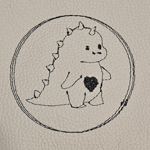 Doodle Dino 6 cm applique embroidery file embroidery children&#39;s slippers crawling shoes