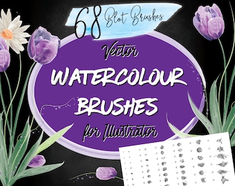 Watercolour Vector Illustrator Brushes - Blot Brushes & Scatter Brushes