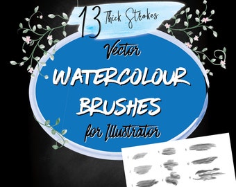 Watercolour Vector Illustrator Brushes - Thick Width