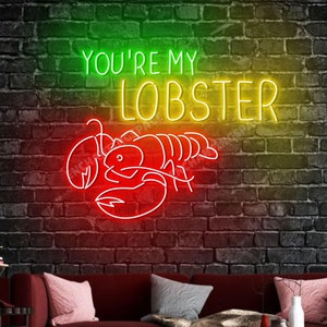 Du bist mein Hummer Leuchtreklame, frische Muschel-LED-Schild, offenes Schild für Fisch-Restaurant-Dekor, frische Muschel-Licht-Wandkunst, Hummer-LED-Licht