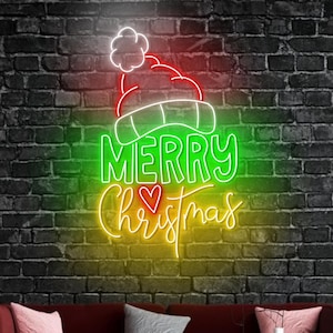 Merry Christmas Neon Sign, Christmas Neon Light, Christmas Party Neon Light Sign, Christmas Event Decor Home Wall Decoration Christmas Gift