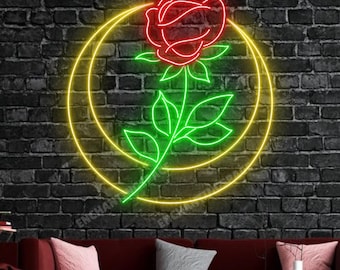 赤いバラの花のLEDサイン、バラの花のネオンサイン装飾、お母さんへの