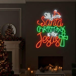 Santa Christmas Neon Sign, Custom Neon Sign, Xmas Holiday Decor, Merry Christmas LED Light, Christmas Led Sign Wall Art