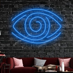 Evil Eye Leuchtreklame, Evil Eye Symbol Led Licht, Benutzerdefinierte Evil Eye Abstraktes Neonlicht für Wanddekor, Illuminati Augen Led Schild Wandkunst