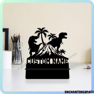 Custom Dinosaur Metal Cell Phone Desk Holder, Dinosaur Phone Holder, Dinosaur Figure for Phone and Tablet Stand, Dinosaur Metal Phone Stand