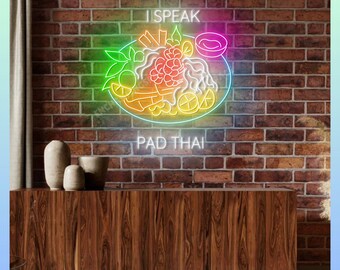 I Speak Pad Thai ネオンサイン、Pad Thai ストア LED ライト、タイ