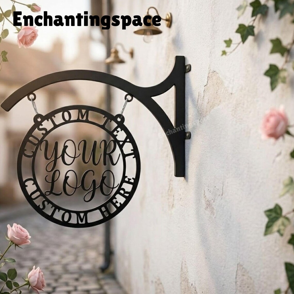 Custom Metal Hanging Sign, Personalized Business Logo Outdoor ...