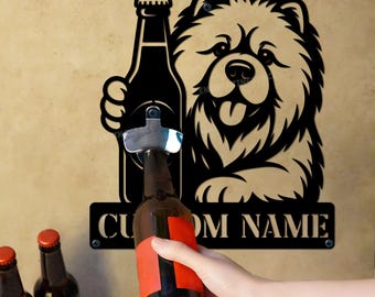 Custom Chow Chow Dog Bottle Opener,Metal Beer Opener for Wall, Dog Lover Gift, Unique Home Bar Decor, Man Cave Decor, Wall-Mounted Opener