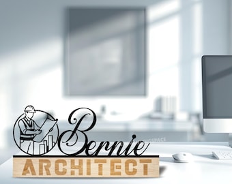 Custom Architect Desk Name Plate, Personalized Office Name Sign for Architects, Engraved Desk Name Plaque, Architecture Student Gift