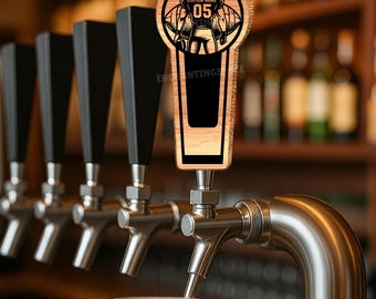 Gepersonaliseerde voetbalkraanhandvat, aangepaste krijtbord houten kraanhandvat, handgemaakt bierbaraccessoire, lasergegraveerd brouwerijhandvat cadeau