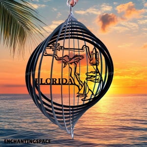 Aangepaste Florida windspinner, Florida tuindecor, buiten metalen spinner, Florida cadeau-idee, kinetische spinner, opa's tuindecor