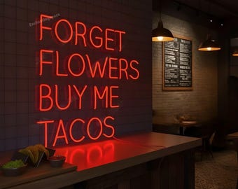 Tacos Restaurant Neon Sign, Mexican Food LED Light Wall Decor for Taco Shop, Bar And Cantina, Bright Neon Light for Business Display