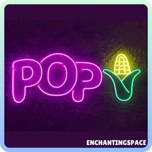 Popcorn Neon Sign, Pop Corn Led Sign, Custom Neon Sign, Cinema Led Light Wall Decor, Home Cinema Light Up Sign, Movie Theater Sign Wall Art