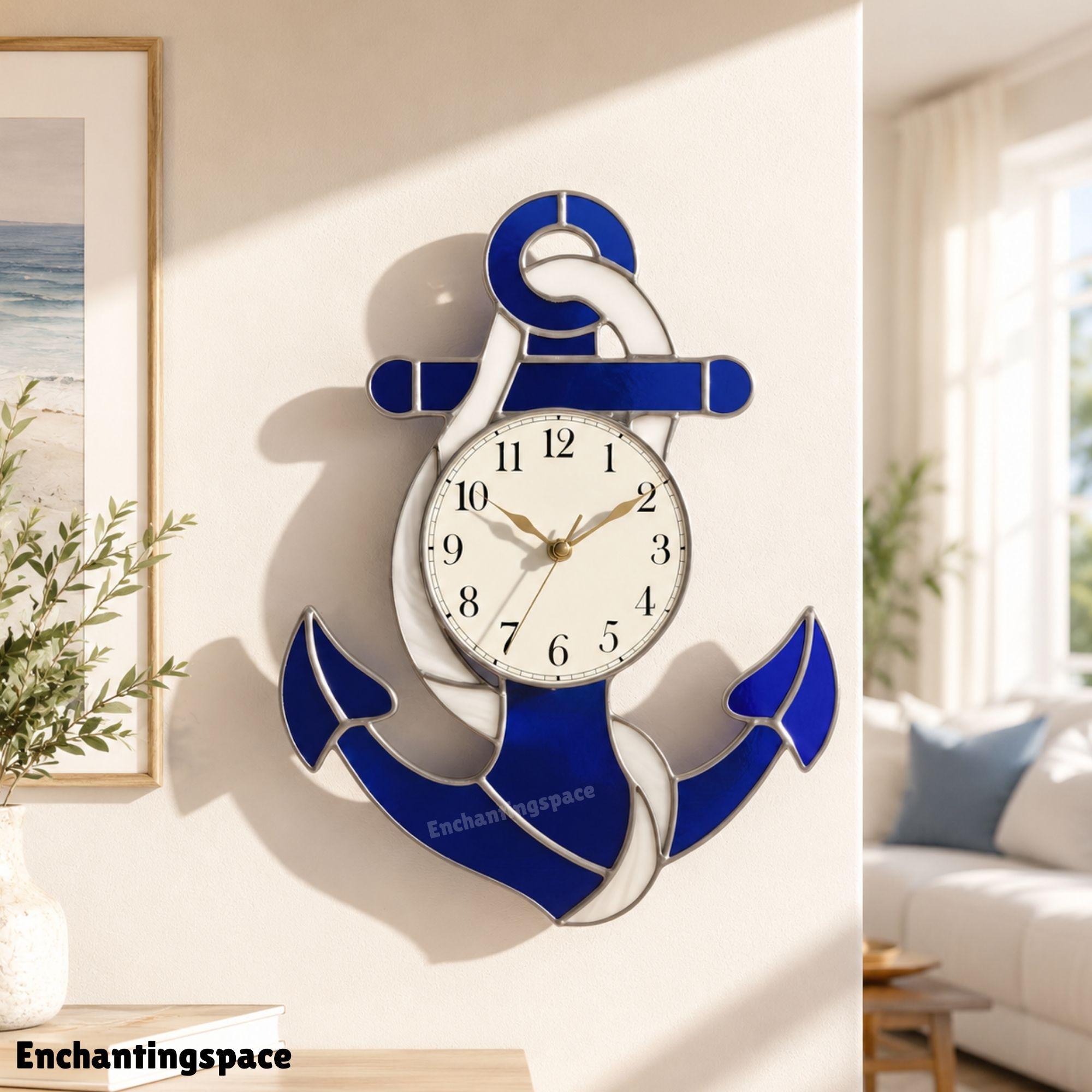 Nautical Anchor Wall Clock - Etsy