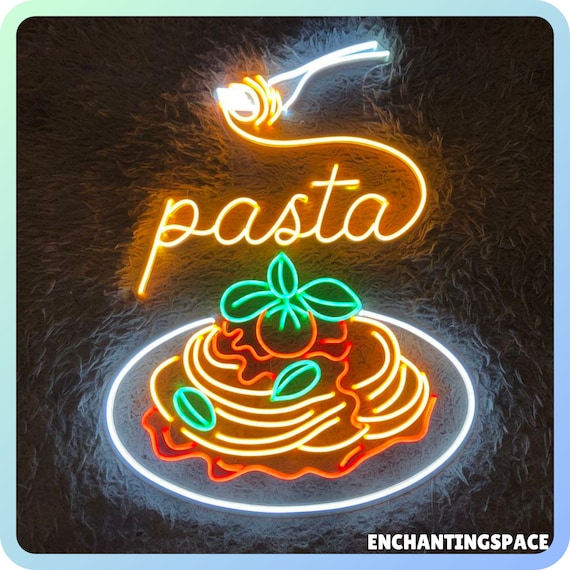 Italian Food ネオンライト 看板 パスタ ワイン USB LED Pasta Neon Sign, Pasta Led Light, Custom Neon Sign, Italian
